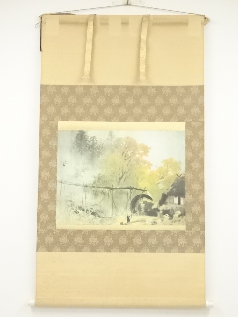 JAPANESE HANGING SCROLL / PRINTED / RAINY SCENERY 
